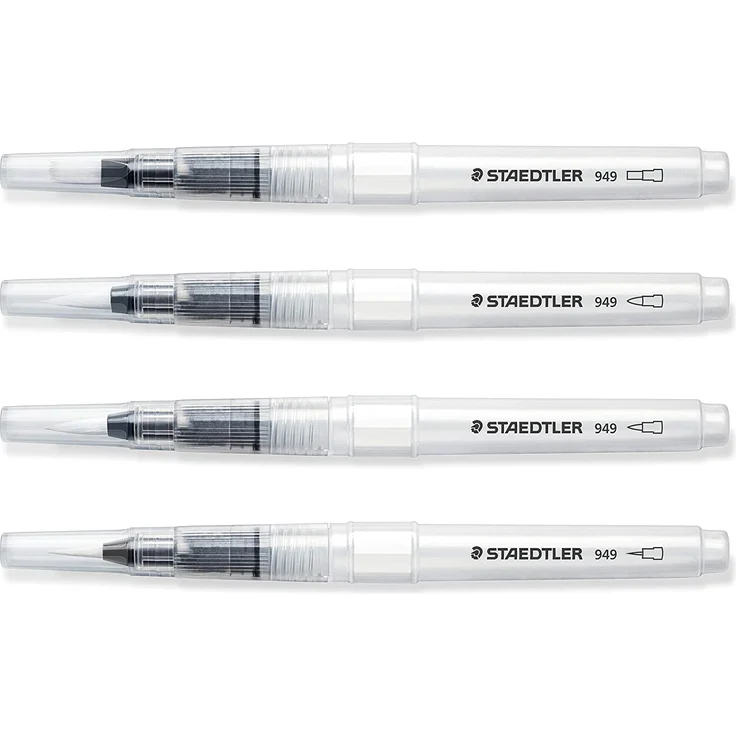 Staedtler 949-SBK4-C Wasserpinsel (zum Aquarellieren, Malen und Blenden, gleichmäßige Wasserabgabe, robuste Nylonspitze für Formstabilität, Set mit 4 verschiedenen Pinselspitzen) – Bild 6