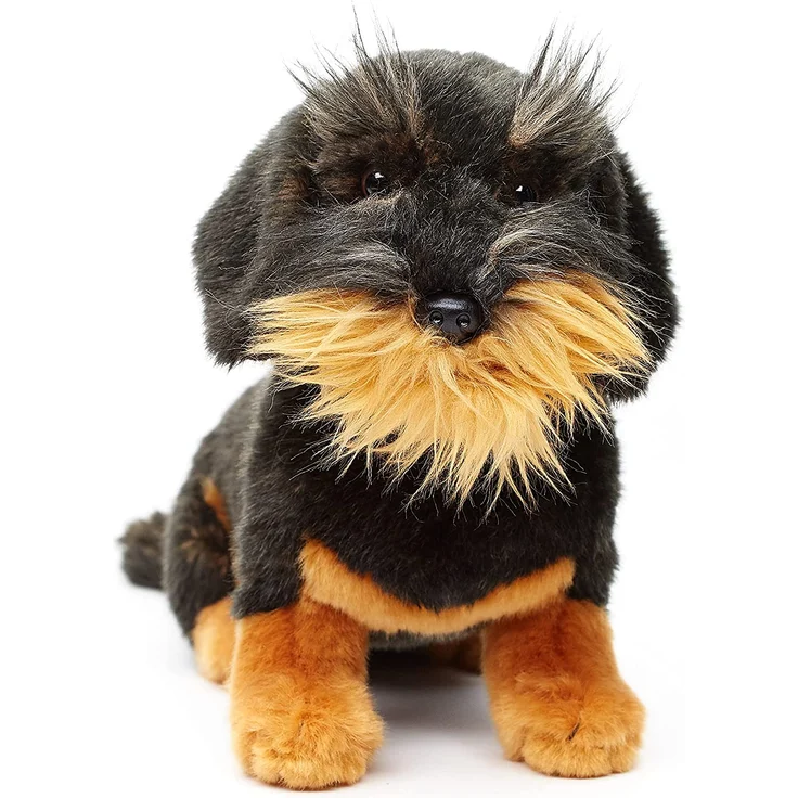Uni-Toys - Rauhaardackel, sitzend (ohne Leine) - 22 cm (Höhe) - Plüsch-Hund, Dackel, Haustier - Plüschtier, Kuscheltier (Ohne Leine) – Bild 2