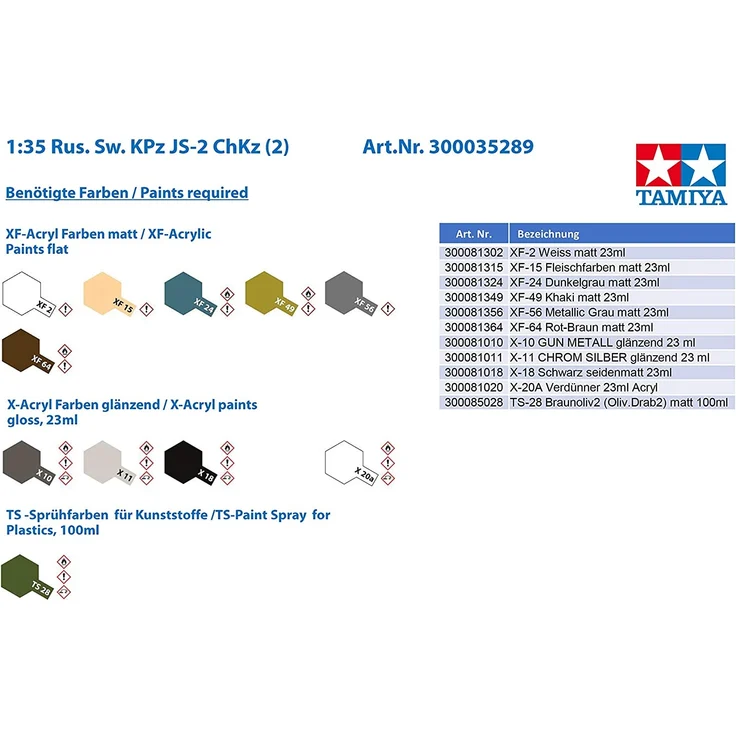 Tamiya 1:35 Russischer Sw. Kampfpanzer JS-2 ChKz 300035289 – Bild 4