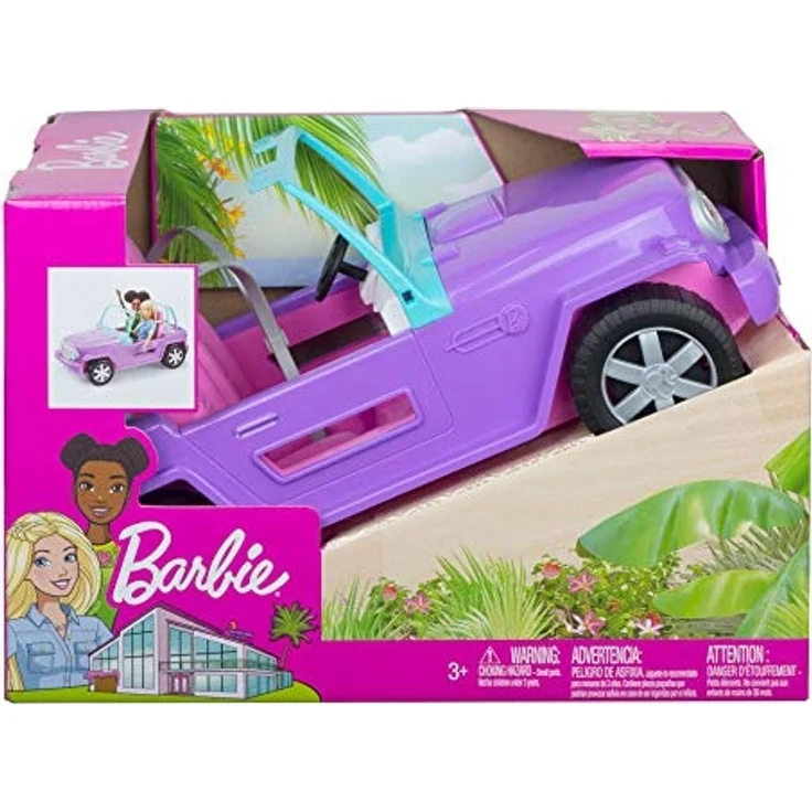 Barbie GMT46 - Beach Jeep in lila, Fahrzeug mit Platz für 2 Puppen, Puppenzubehör, Spielzeug ab 3 Jahren - Preisvergleich – Bild 7