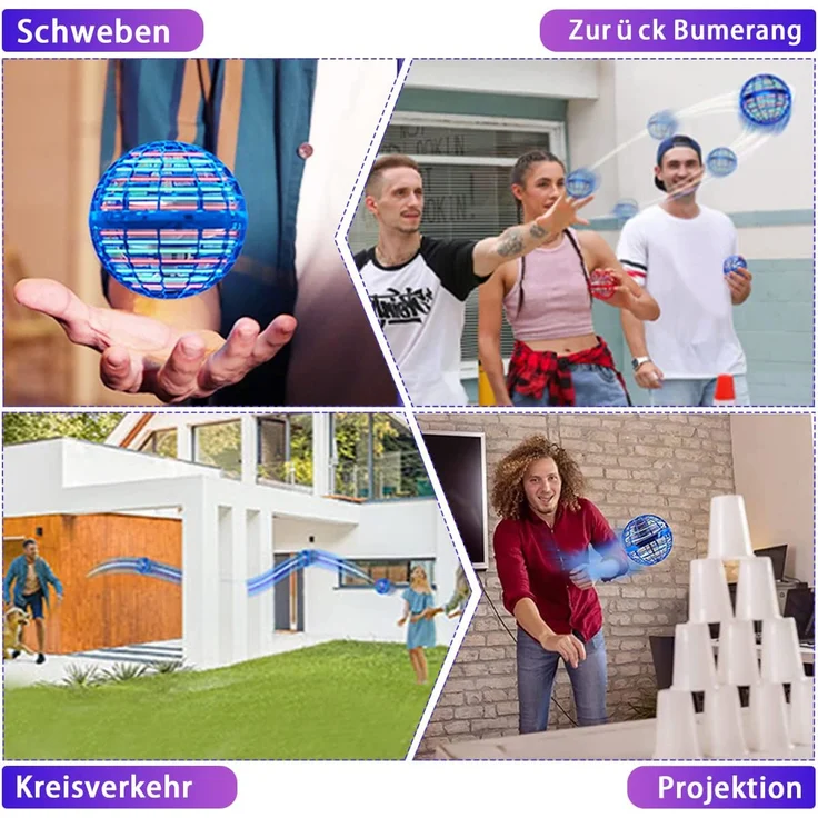 Hover Fliegender Ball,Magic Spinner Ball RGB Licht Flying Ball, Hover Ball Mini Drohne Für Kinder Fliegendes Spielzeug, Flying Orb Hoverball Nova Geschenke Für Jungen Mädchen Indoor Outdoor Pro (Blua) – Bild 2