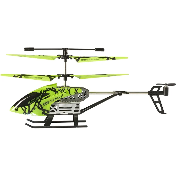 Revell Control 23940 RC Helicopter Glowee 2.0, 2.4GHz, einfach zu fliegen, Gyro, LED-Glow-in-the-Dark Effekte, Akku, ferngesteuerter Hubschrauber, grün, 25cm – Bild 4