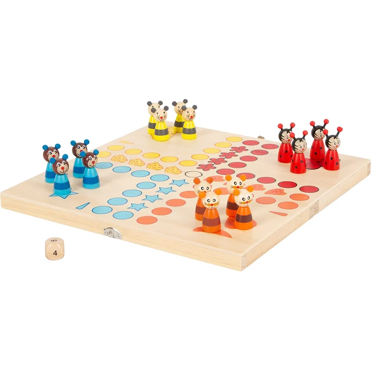 small foot 7358 Ludo "Tiere" aus Holz, Gesellschaftsspiel für Groß und Klein, mit Tierchen-Spielfiguren, ab 4 Jahren – Bild 1