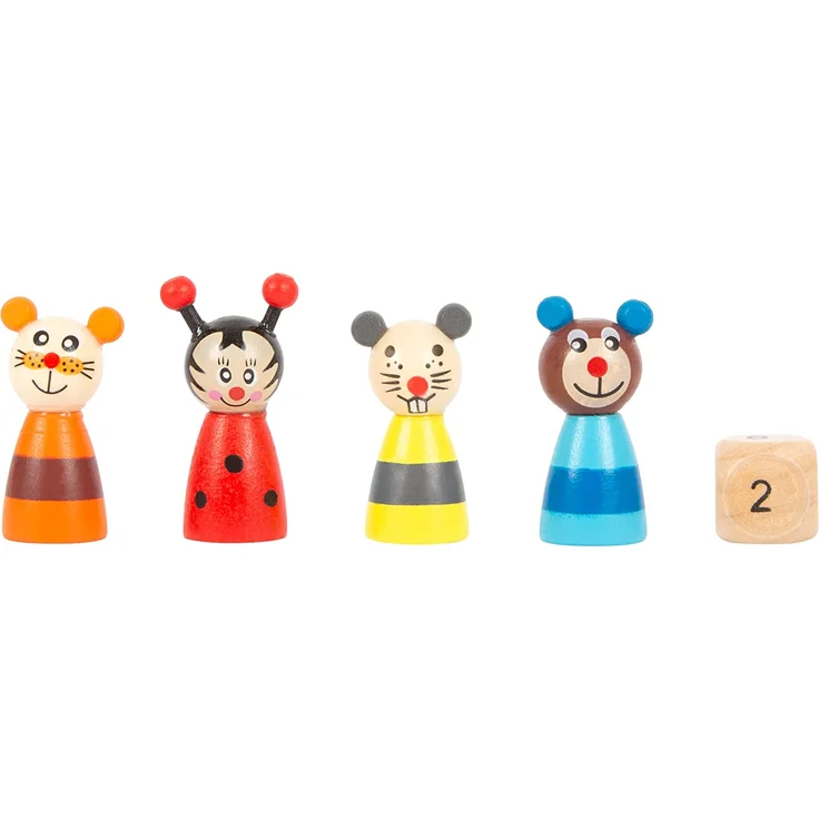small foot 7358 Ludo "Tiere" aus Holz, Gesellschaftsspiel für Groß und Klein, mit Tierchen-Spielfiguren, ab 4 Jahren – Bild 3