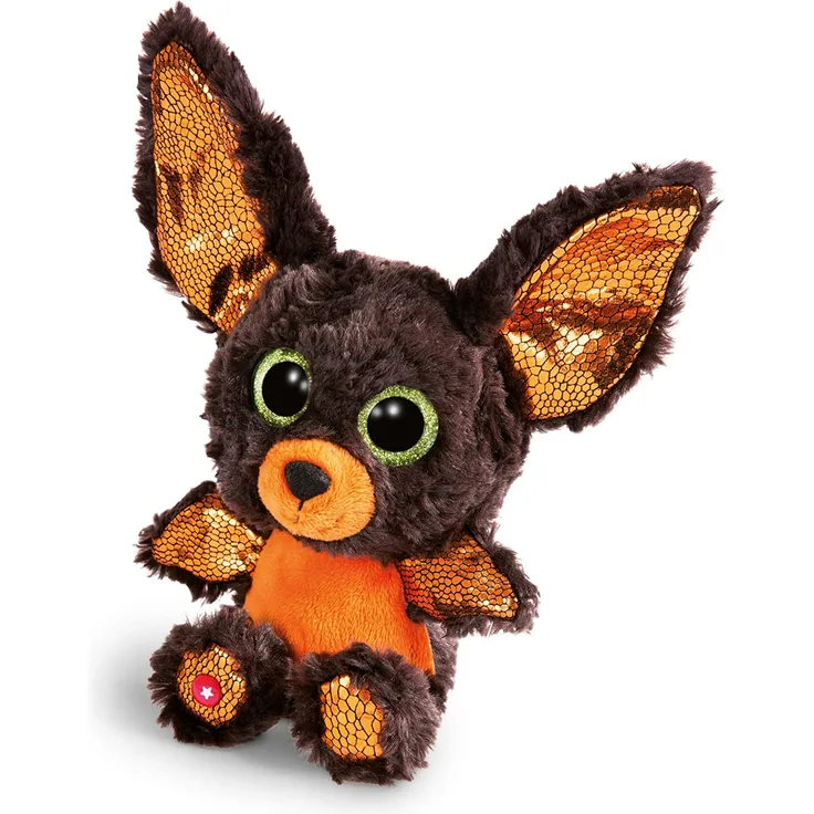 NICI 46304 Glubschis Kuscheltier Halloween Fledermaus, Flauschiges Plüschtier mit großen Glitzeraugen, süßes Stofftier für Kinder und Kuscheltierliebhaber