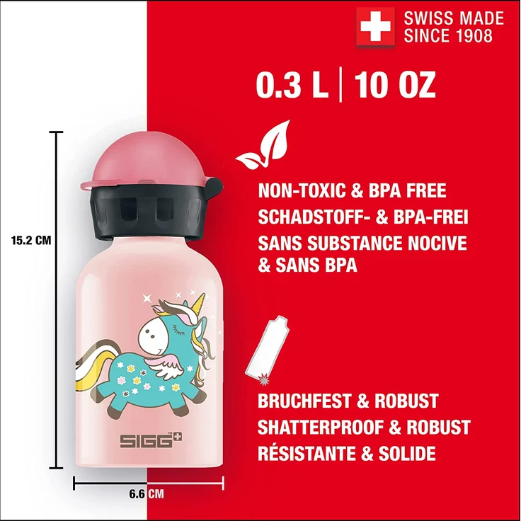 SIGG Trinkflasche Kids Bottles Einhorn 0. 3 Liter – Bild 2