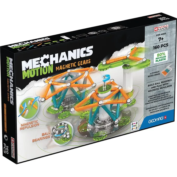 Geomag 768 Motion Magnetic Gears 160 pcs, Mehrfarbig