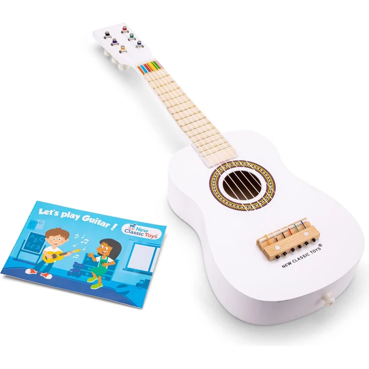 New Classic Toys 10346 Gitarrenspielzeug aus Holz, Weiß – Bild 1