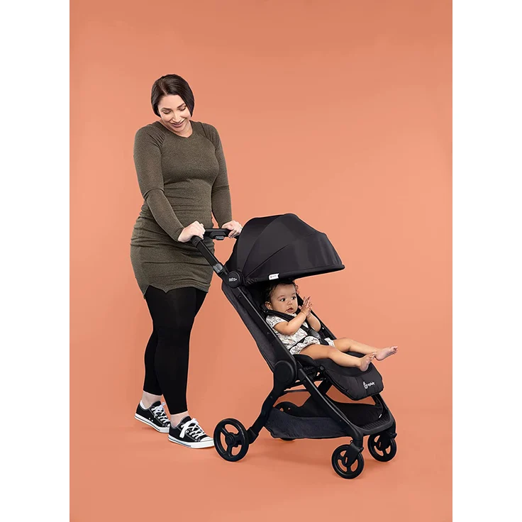 Ergobaby Metro+ Kinderwagen Buggy mit Liegefunktion, Kinder-Buggy Zusammenklappbar Autositz Kompatibel Klein Leicht Kompakt (Schwarz, Metro+) – Bild 2