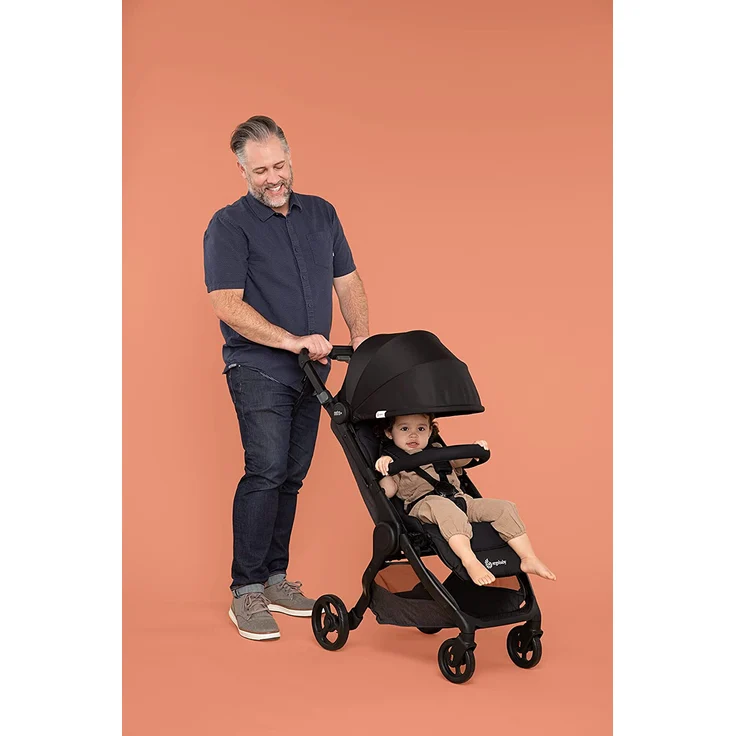 Ergobaby Metro+ Kinderwagen Buggy mit Liegefunktion, Kinder-Buggy Zusammenklappbar Autositz Kompatibel Klein Leicht Kompakt (Schwarz, Metro+) – Bild 4