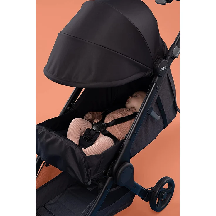 Ergobaby Metro+ Kinderwagen Buggy mit Liegefunktion, Kinder-Buggy Zusammenklappbar Autositz Kompatibel Klein Leicht Kompakt (Schwarz, Metro+) – Bild 6