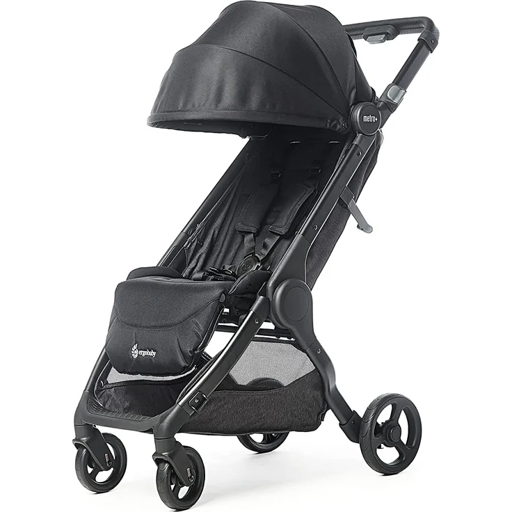 Ergobaby Metro+ Kinderwagen Buggy mit Liegefunktion, Kinder-Buggy Zusammenklappbar Autositz Kompatibel Klein Leicht Kompakt (Schwarz, Metro+) – Bild 1
