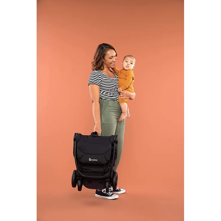 Ergobaby Metro+ Kinderwagen Buggy mit Liegefunktion, Kinder-Buggy Zusammenklappbar Autositz Kompatibel Klein Leicht Kompakt (Schwarz, Metro+) – Bild 3