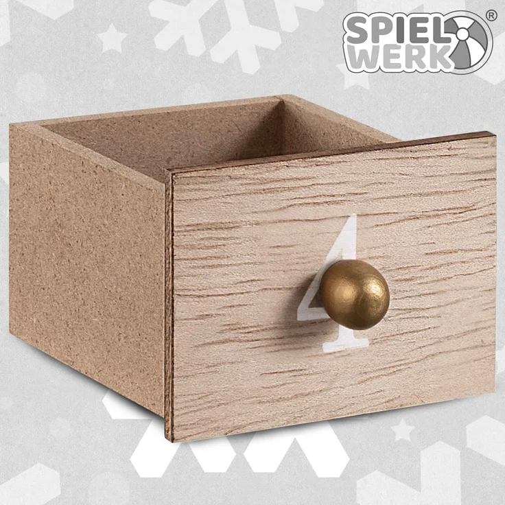 Spielwerk Wiederverwendbarer Adventskalender zum Befüllen LED warm-weiß 3D Fenster 24 Türchen Weihnachten Kinder DIY Holz Dekoration – Bild 5