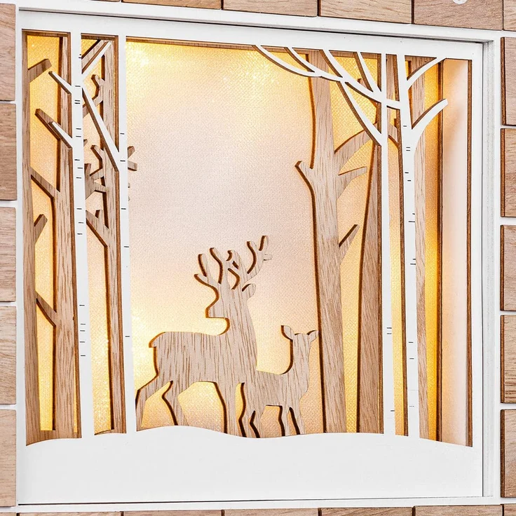 Spielwerk Wiederverwendbarer Adventskalender zum Befüllen LED warm-weiß 3D Fenster 24 Türchen Weihnachten Kinder DIY Holz Dekoration – Bild 2