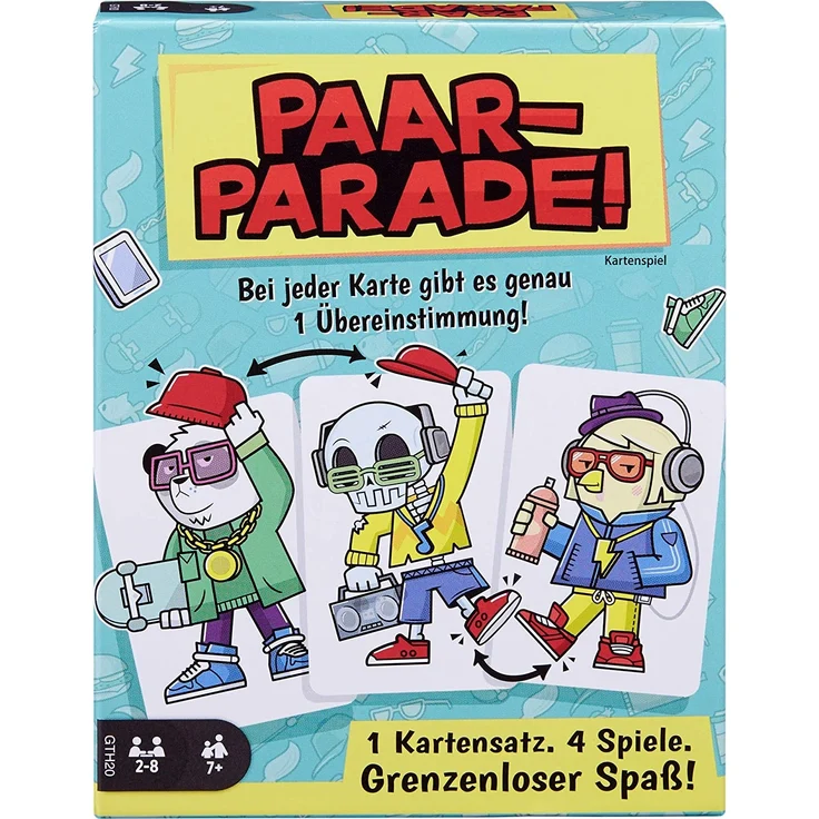 Mattel Games - GTH20 Paar-Parade Kartenspiel, Gesellschaftsspiel, Familienspiel ab 7 Jahren – Bild 1