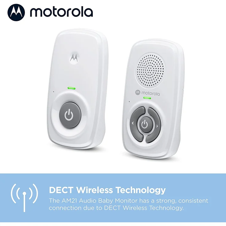 Motorola Nursery AM21/MBP21 Babyphone Audio - Digitales Babyfon mit DECT-Technologie zur Audio-Überwachung - 300 Meter Reichweite - Mikrofon mit hoher Empfindlichkeit, 1 Stück (1er Pack) – Weiß – Bild 5
