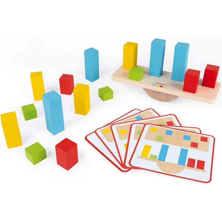 Janod - Essentiel - Die Gewichte - Lernspiel aus Holz Babys und Kleinkinder - Lernen der Begriffe der Balance - Farbe auf Wasserbasis - Ab 3 Jahren, J05063