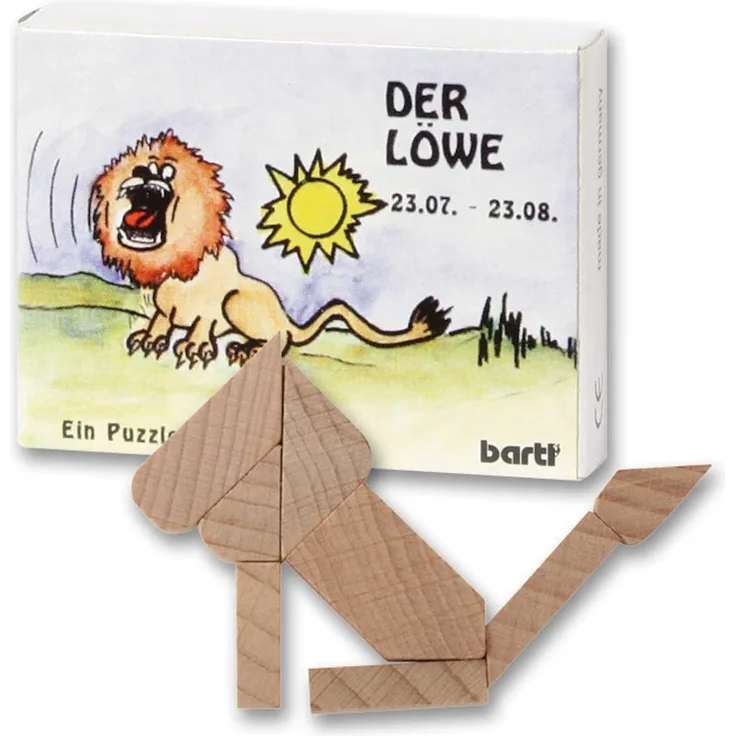 Bartl 102658 Mini-Sternzeichen-Puzzle Löwe - Holzpuzzle aus 8 Teilen