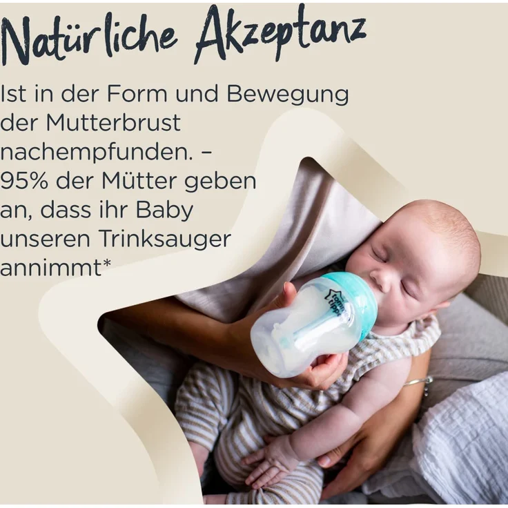 Tommee Tippee Anti-Kolik-Babyflaschen, Natürlich geformter Trinksauger und Spezielles Anti-Kolik-Entlüftungssystem, 260 ml, 3er-Set – Bild 5