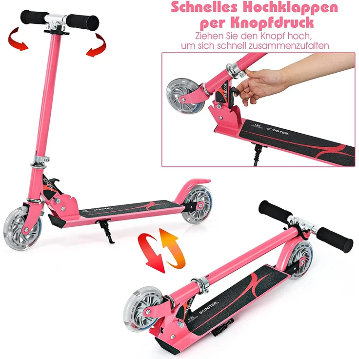 COSTWAY Scooter h?henverstellbar Kinder Roller klappbar Cityroller f¨¹r Kinder ab 4 Jahre – Bild 4