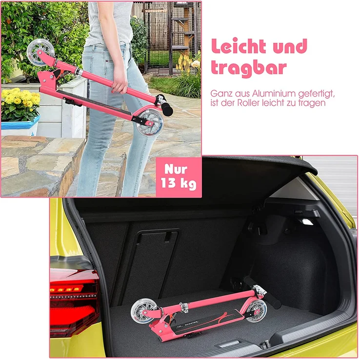 COSTWAY Scooter h?henverstellbar Kinder Roller klappbar Cityroller f¨¹r Kinder ab 4 Jahre – Bild 7