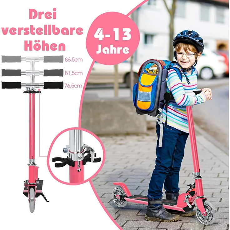 COSTWAY Scooter h?henverstellbar Kinder Roller klappbar Cityroller f¨¹r Kinder ab 4 Jahre – Bild 2