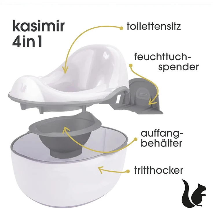 keeeper Babytopf deluxe 4in1, Töpfchen + Toilettensitz + Hocker + Feuchttuchspender, Ab ca. 18 Monate bis ca. 4 Jahre, Kasimir, Weiß – Bild 3