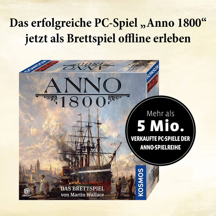 KOSMOS 680428 'Anno 1800', Aufbau-Strategiespiel, Brettspiel für 2-4 Spieler, ab 12 Jahren, mit Originalgrafiken, Spieldauer 120 Minuten – Bild 3