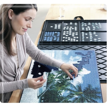 Puzzlematte 1000 Teile Mit Sortierschalen - Rollbare Aufbewahrung 55x80cm