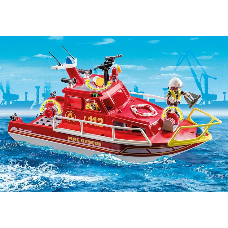 Playmobil 70147 City Action Feuerlöschboot, bunt – Bild 4