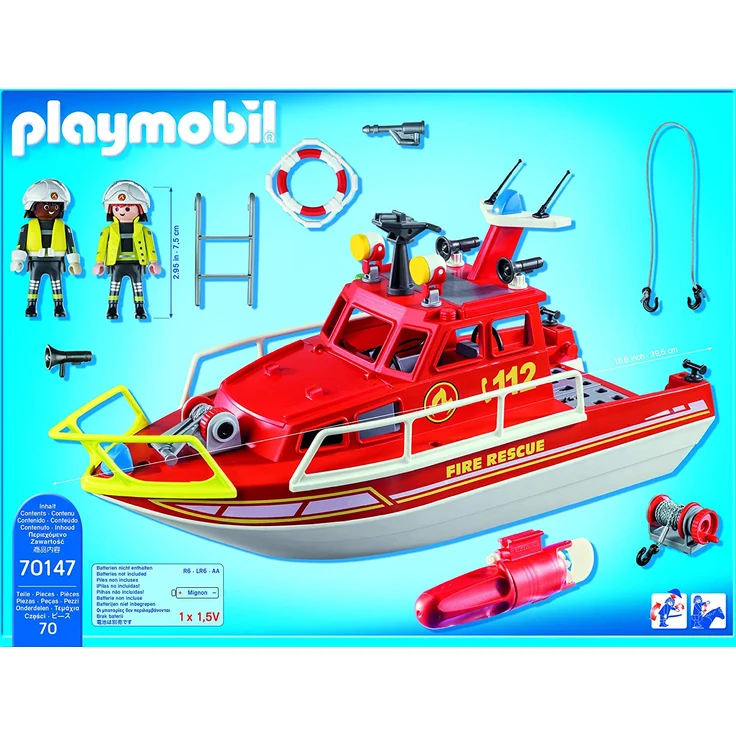 Playmobil 70147 City Action Feuerlöschboot, bunt – Bild 7