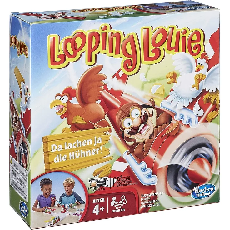 Looping Louie Kinderspiel, lustiges 3D Spiel, Partyspiel für Kindergeburtstage, unterhaltsames Gesellschafts- & Familienspiel, für Kinder & Erwachsene, 2-4 Spieler, ab 4 Jahren
