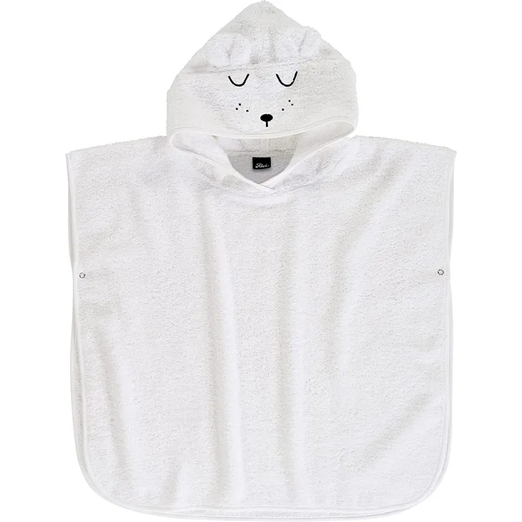 Alvi Frottiert-Poncho Faces 60x60cm weiß