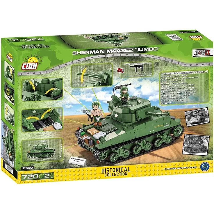 COBI HC WWII Sherman M4AE2 Jumbo 2fig. 720kl 2550 – Bild 14