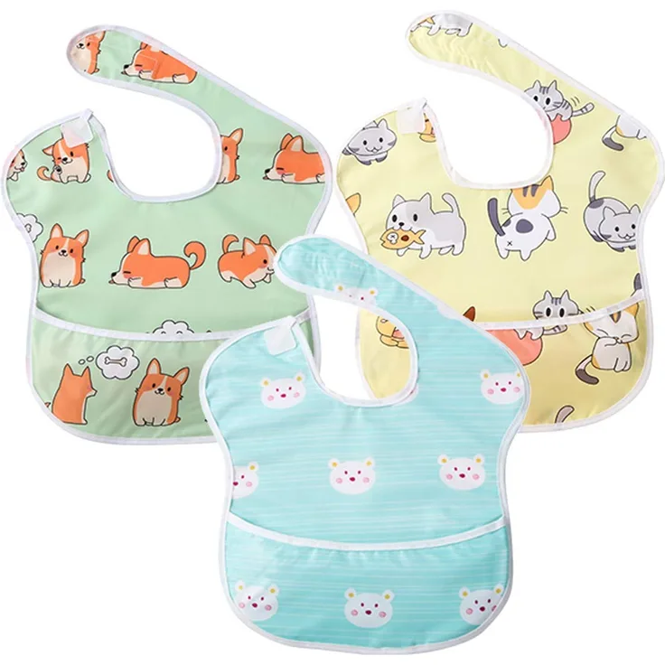 Lätzchen Baby Kleinkind Lätzchen Fütterung Lätzchen, Wasserdicht Klettverschluss/Lightweight Bib, Mädchen und Jungen Baby Latz