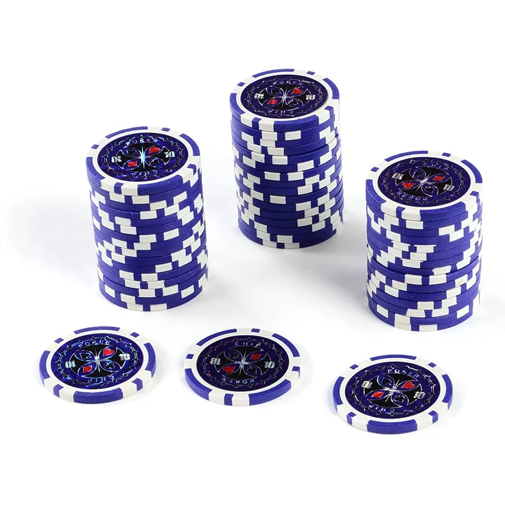 50 Poker-Chips Laser-Chips Metallkern 12g Poker Texas Hold`em Black Jack Roulette reflektierend Tokens Jetons Casino 1 Rolle Wert 1-10000 wählbar (Wert 10) – Bild 1