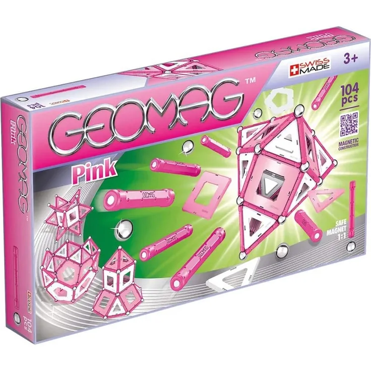 Geomag, Classic Pink 344, Magnetkonstruktionen und Lernspiele, Konstruktionsspielzeug, 104-teilig