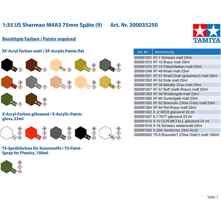 Tamiya 1:35 US Sherman M4A3 75mm Späte (9) 300035250 – Bild 3