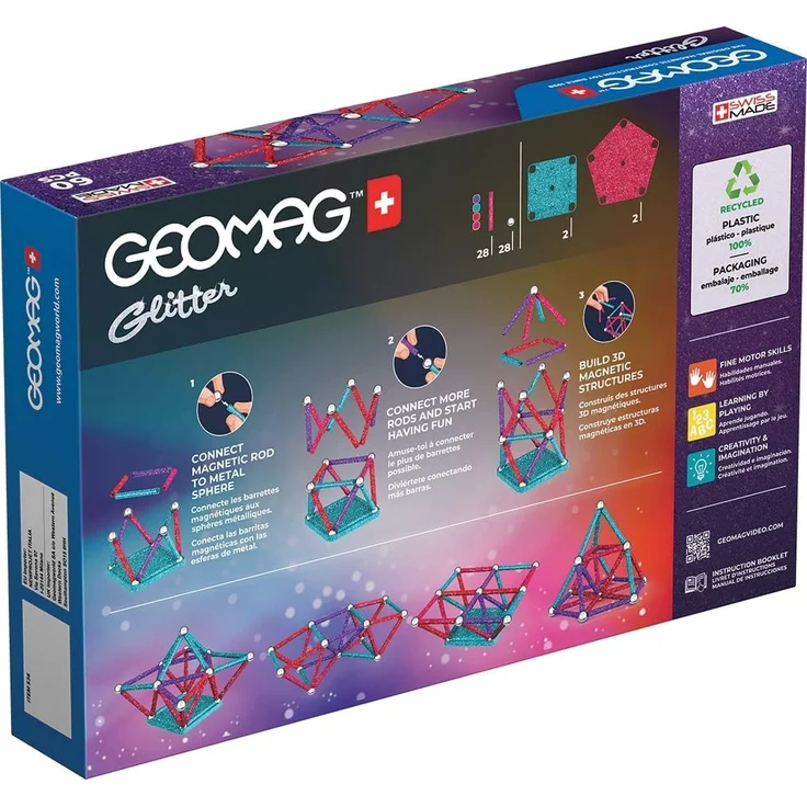 Geomag Glitter Recycled Neodym-Magnet-Spielzeug 3 Jahr(e) Mehrfarbig – Bild 2