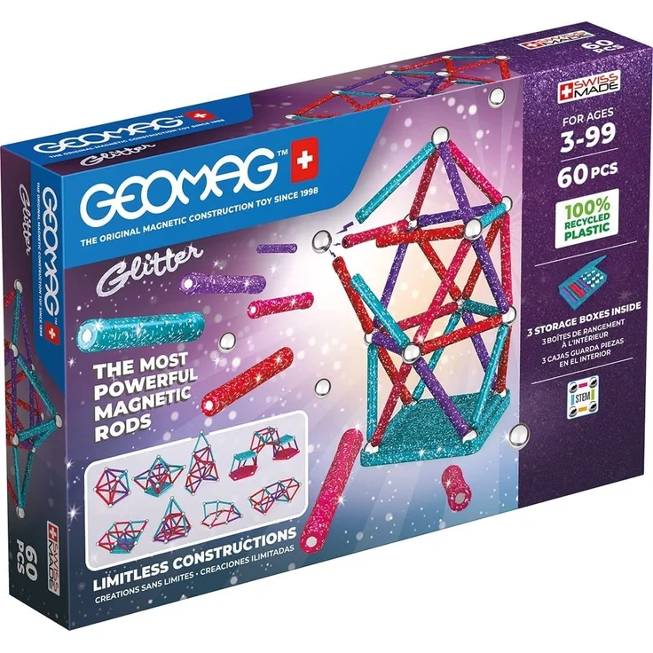 Geomag Glitter Recycled Neodym-Magnet-Spielzeug 3 Jahr(e) Mehrfarbig – Bild 1