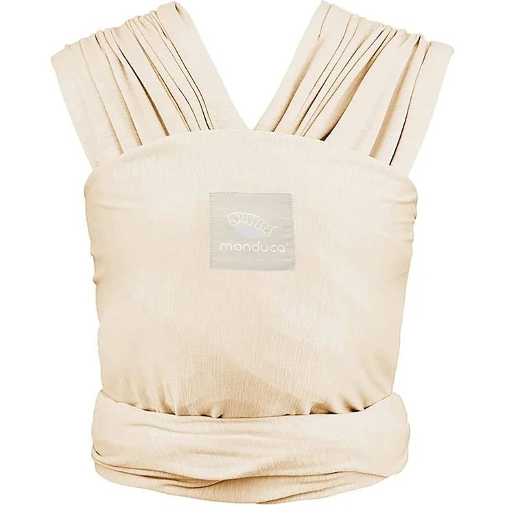 manduca Sling > Powder < Elastisches Babytragetuch mit GOTS Zertifikat 100% Bio-Baumwolle 3 Binde-Anleitungen (Bauchtrage, Wickelkreuztrage, Hüfttrage) für Neugeborene & Babys ab Geburt – Bild 4