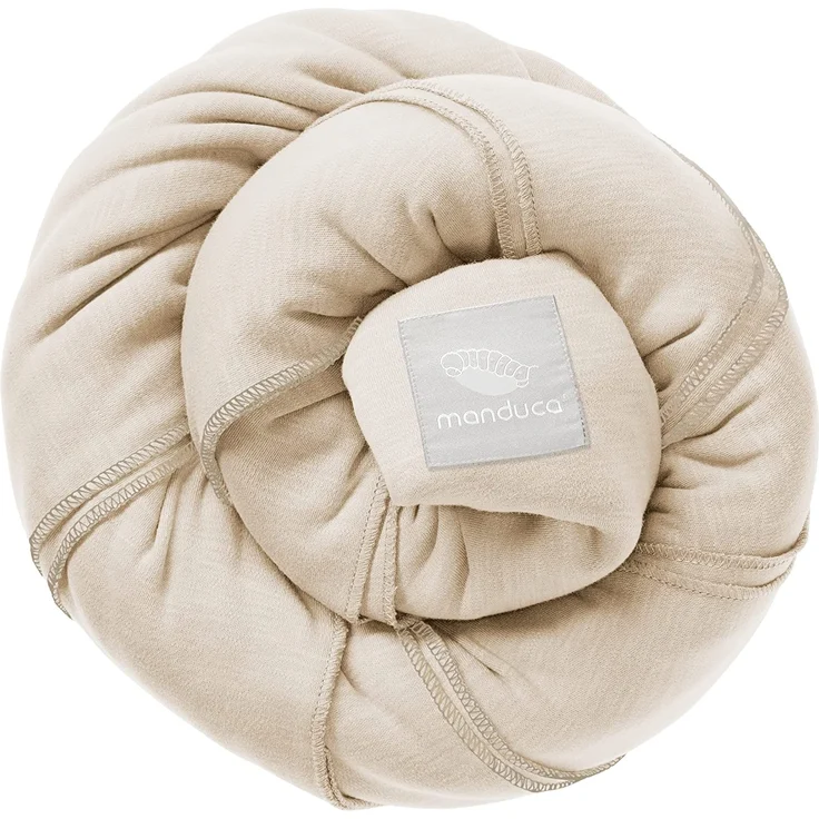 manduca Sling > Powder < Elastisches Babytragetuch mit GOTS Zertifikat 100% Bio-Baumwolle 3 Binde-Anleitungen (Bauchtrage, Wickelkreuztrage, Hüfttrage) für Neugeborene & Babys ab Geburt – Bild 1