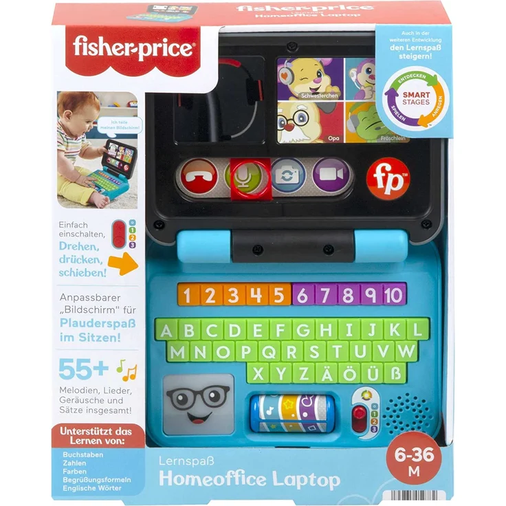 Mattel Fisher-Price Lernspaß Homeoffice Laptop (D, E) – Bild 6