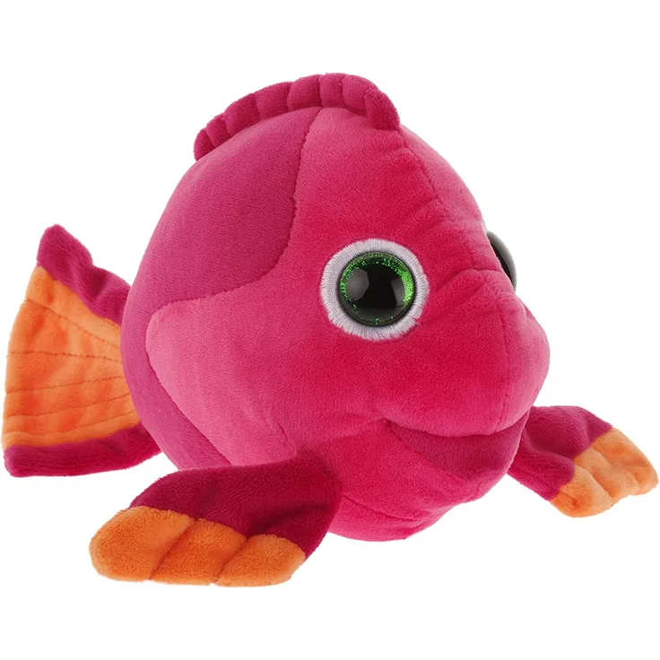 Bauer Spielwaren "Blickfänger Glitter" Fisch Plüschtier: Naturgetreues Kuscheltier, extraweich, ideal auch als Geschenk, 20 cm, rosa (14201)