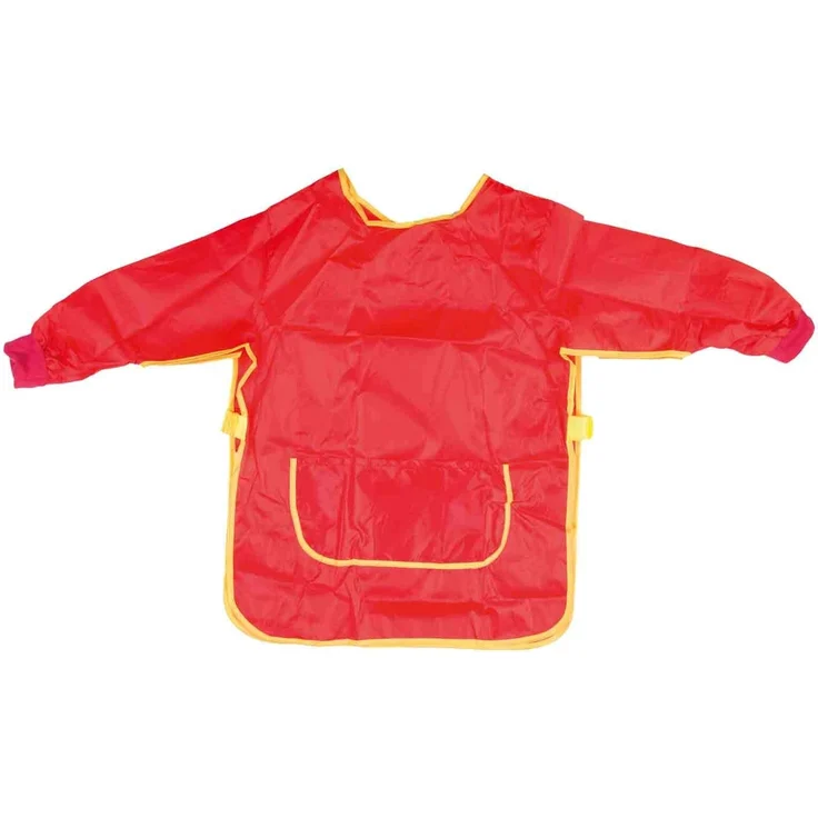 Idena 611186 - Bastelschürze für Kinder von 7 - 8 Jahren mit langen Ärmeln und Klettverschluss, perfekt zum Malen, Basteln, Kochen und Matschen, rot – Bild 2