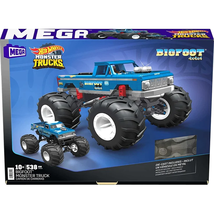 Mattel HHD20 MEGA Hot Wheels Bauset Bigfoot Monster Truck mit 538 Teilen für Erwachsene – Bild 6