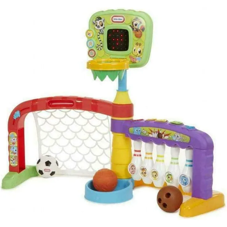 little tikes 643224E4C 3-in-1 Spielstation Sports Zone mit verschiedenen Spielemodi und Sound, inkl. Bällen