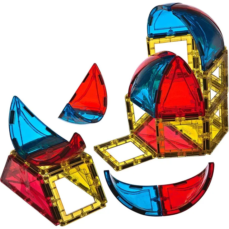 Playmags 3D Magnetische Blöcke für Kinder - Magnet Blöcke Lernen Formen, Farben & Alphabet STEM Magnetic Spielzeug entwickelt Motorik und Kreativität-Bunte (28 Stück Dom Set)