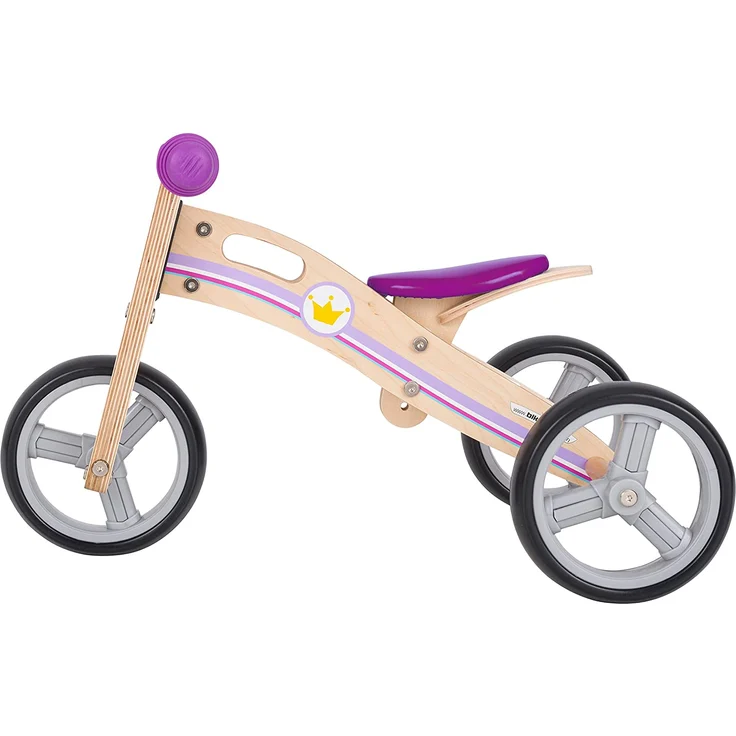 BIKESTAR Mini Kinder Laufrad Holz Lauflernrad mit DREI Rädern für Jungen und Mädchen ab 1 – 1,5 Jahre | 2 in 1 Kinderlaufrad | Kleine Prinzessin | Risikofrei Testen – Bild 4